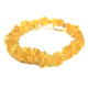 Polished Split Style Lemon Baltic Amber Adult Elastic Healing Bracelet 