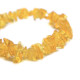 Polished Split Style Lemon Baltic Amber Adult Elastic Healing Bracelet 