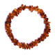 Polished Nugget Style Light Cognac Baltic Amber Adult Elastic Healing Bracelet 