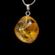 Baltic Amber Pendant  Lemon Color With Plants Inclusions 46