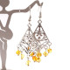 Romantic Ethno-Style Earrings with Honey Amber