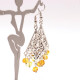 Romantic Ethno-Style Earrings with Honey Amber