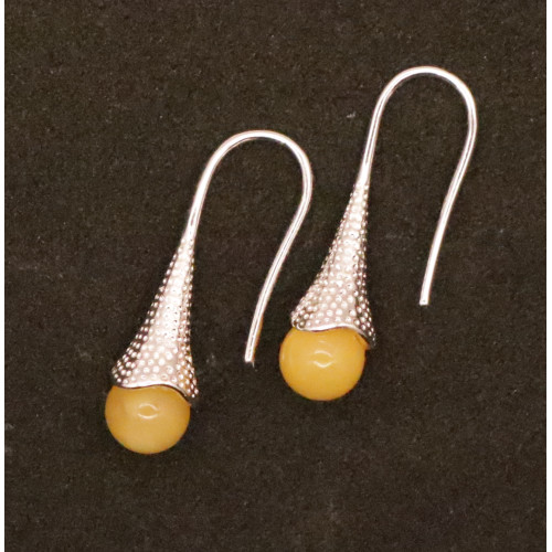 Baltic Amber Earrings Royal Milky Color 10b