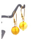 Classic Gold-Plated 925 Sterling Silver Earrings with Honey Baltic Amber Beads.