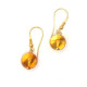 Classic Gold-Plated 925 Sterling Silver Earrings with Honey Baltic Amber Beads.