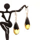 Exclusive Baltic Amber Earrings Cherry / Lemon Color Sterling Silver 925