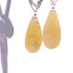 Drop Shape Baltic Amber Earrings Butter Colo Sterling 925 Silver