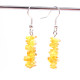 Polished Lemon Baltic Amber Nuggets Dangle Earrings 2