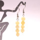 Polished Baroque Style Royal - Milky Baltic Amber Dangle Earrings 205-1