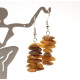 Raw Greenish Amber Earrings with Hook