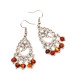 Earrings with cognac-colored baroque-shaped amber pieces
