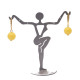 Royal Baltic Amber Ball Earrings with Gold-Plated Leverback Hooks