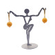 Butterscotch Baltic Amber Ball Earrings with Gold-Plated Leverback Hooks