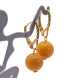 Butterscotch Baltic Amber Ball Earrings with Gold-Plated Leverback Hooks