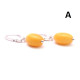 Olive Shape Baltic Amber Earrings Butter Color Drop Shape Sterling 925 Silver