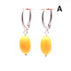 Olive Shape Baltic Amber Earrings Butter Color Drop Shape Sterling 925 Silver