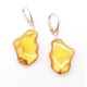 Unique Polished Honey Amber Earrings (Sterling Silver 925)