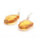 Unique Polished Honey Amber Earrings (Sterling Silver 925)