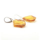 Unique Polished Honey Amber Earrings (Sterling Silver 925)