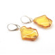Unique Polished Honey Amber Earrings (Sterling Silver 925)