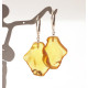 Unique Polished Honey Amber Earrings (Sterling Silver 925)