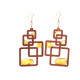 Unique  Design Brown Wooden Earrings With Amber 505