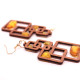 Unique  Design Brown Wooden Earrings With Amber 505