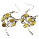 Earrings With Honey Color Baltic Amber "Tree With Bird"