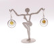 Butter-Colored Amber Earrings with Modern Circles