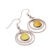 Butter-Colored Amber Earrings with Modern Circles