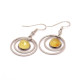 Butter-Colored Amber Earrings with Modern Circles