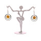 Round earrings with a piece of yellow amber