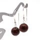 Classic Dark Cognac Amber Earrings with 925 Sterling Silver Hooks
