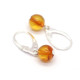 Light Cognac Baltic Amber Ball Earrings with Sterling Silver