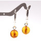 Light Cognac Baltic Amber Ball Earrings with Sterling Silver
