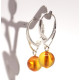 Light Cognac Baltic Amber Ball Earrings with Sterling Silver
