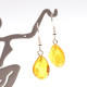 Earrings With Natural Shape Baltic Amber 