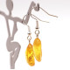Earrings With Natural Shape Baltic Amber 