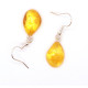 Earrings With Natural Shape Baltic Amber 