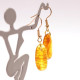 Earrings With Natural Shape Baltic Amber 70
