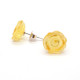 Baltic Amber Light Honey Color 925 Sterling Silver Stud Earrings "ROSE"