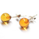 Honey Baltic Amber 925 Sterling Silver Stud Earrings