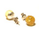 Lemon Color Baltic Amber Stud Earrings Sterling Silver 925