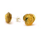 Baltic Amber Greenish Color 925 Sterling Silver Stud Earrings "ROSE"