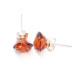 Baltic Amber Cognac Color 925 Sterling Silver Stud Earrings "ROSE"