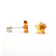 Honey Baltic Amber Star Stud Earrings with 925 Sterling Silver