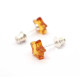 Honey Baltic Amber Star Stud Earrings with 925 Sterling Silver