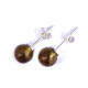Green Baltic Amber Stud Earrings Sterling Silver