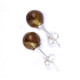 Green Baltic Amber Stud Earrings Sterling Silver