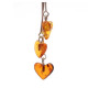 Long Heart Baltic Amber Dangle Earrings with 925 Sterling Silver Studs
